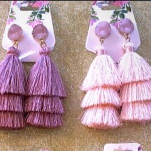 Tassel Earrings ~ 3 Tiered Druzy Stone